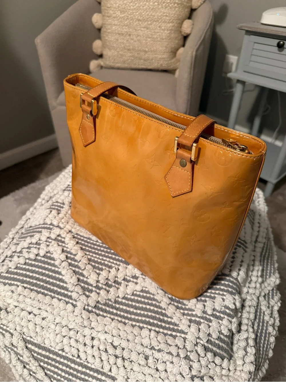 Louis Vuitton Caramel Vernis Patent Leather Monogram Tote